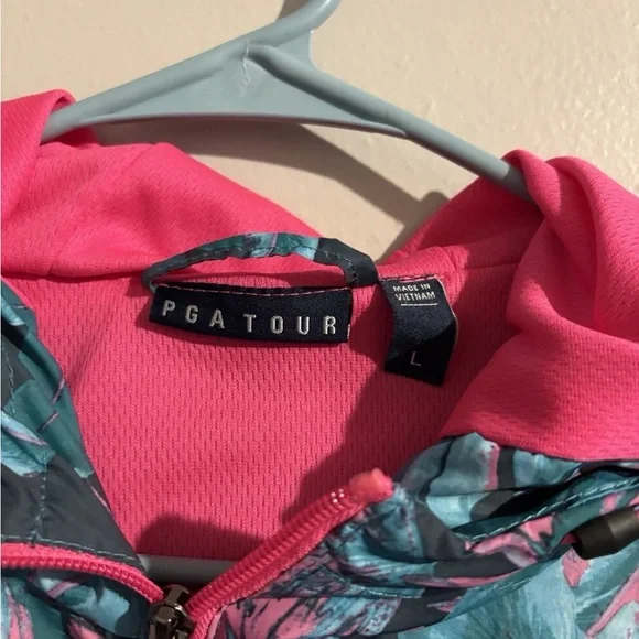 PGA Tour Women's Long Sleeve Hood Full Zip Jacket Bahama Paradise Jacket Size L - Picture 3 of 11